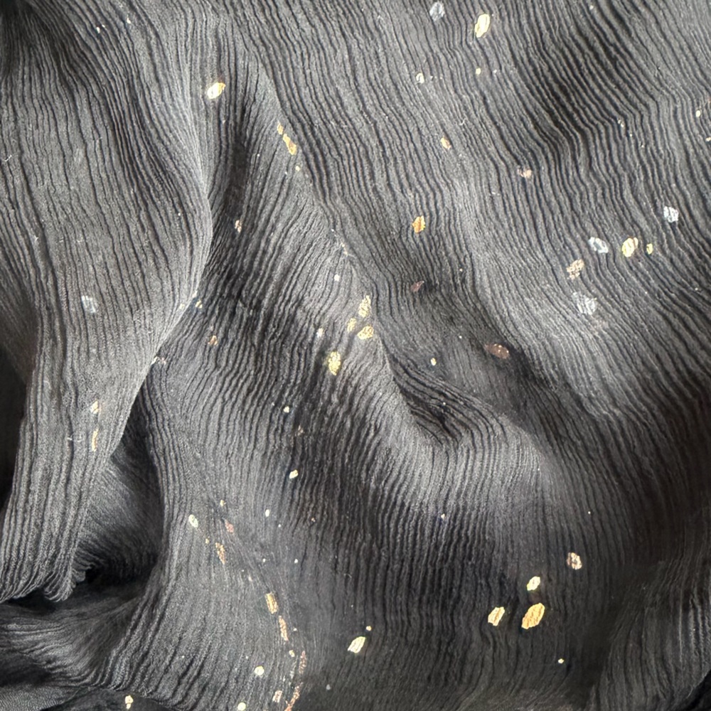 Eileen Fisher Black Chiffon Scarf